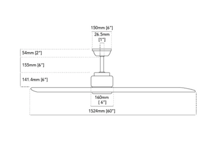 AirClassic Brushed Nickel 60" - Ceiling Fan
