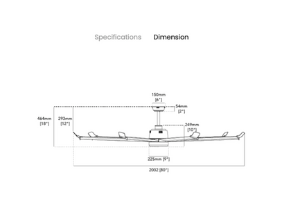 AirWing Dark Grey 80 inch - Ceiling Fan