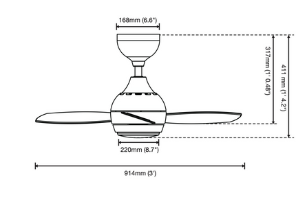 Jazz Espresso Bronze 36 Inch- Ceiling Fan