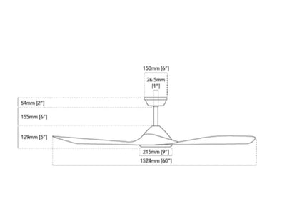 AirCool Matt Black - WoodGrain - Ceiling Fan