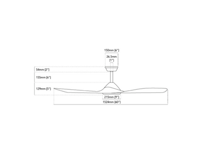 AirCool Matt White 60 inch - Ceiling Fan