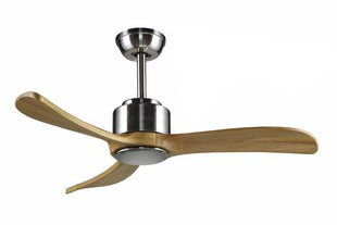 Flush Mount Solid Wood Blades Ceiling Fan 