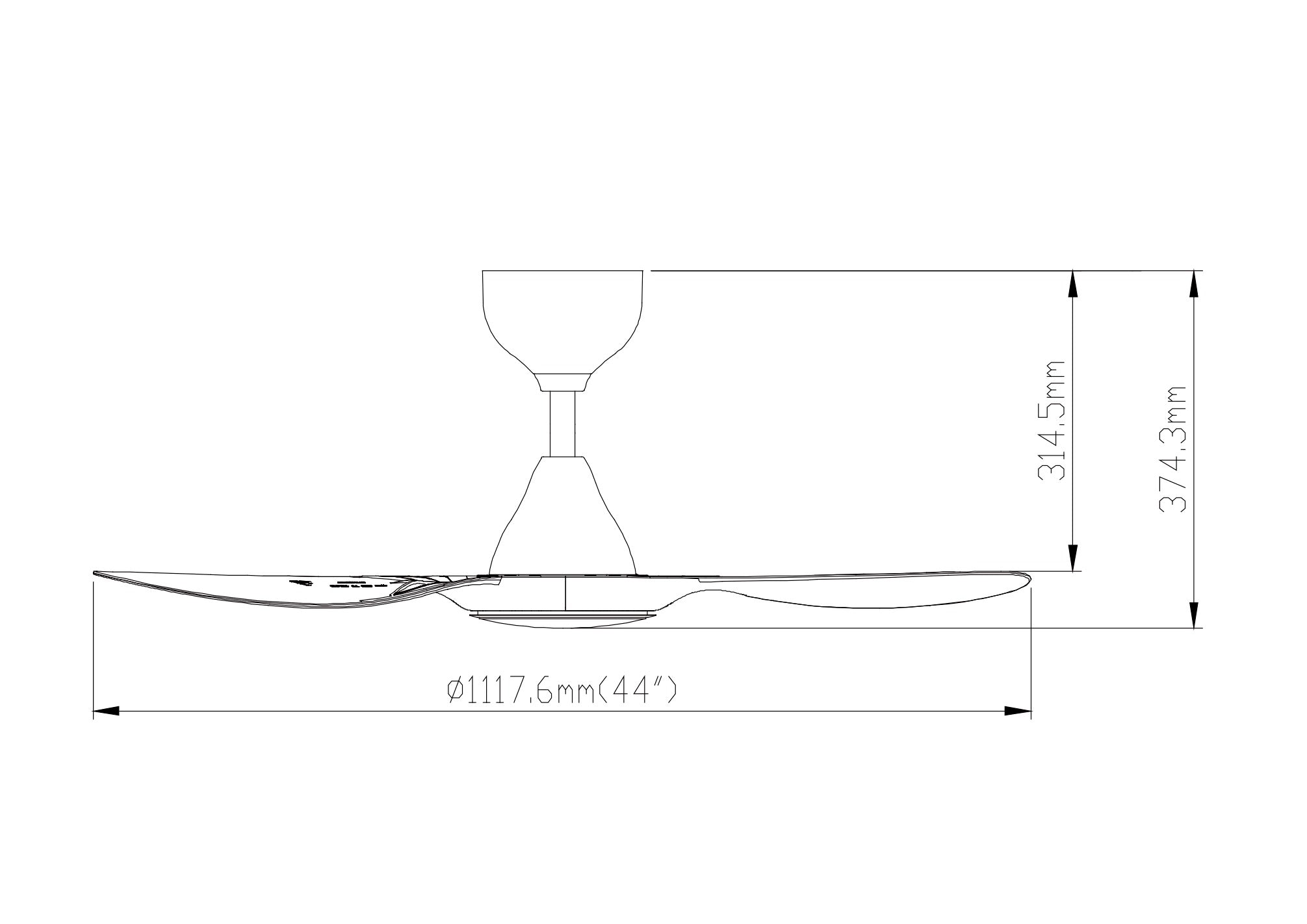 Ethan - 44 inch - Remote control ceiling fan