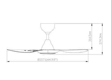 Ethan - 44 inch - Remote control ceiling fan