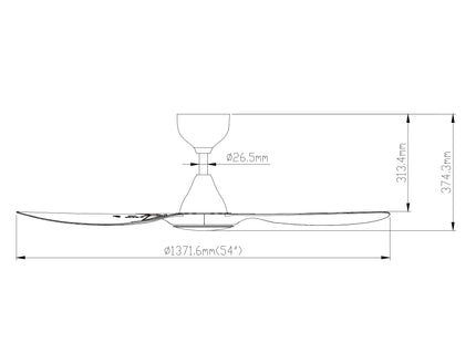 Ethan - 54 inch - Remote control ceiling fan