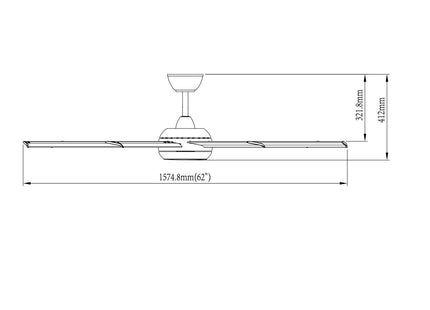 Airo - 62 inch - 7 Aluminum Blades - Light kit Adaptable