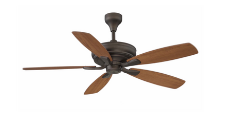 Malaysia's high quality five-blade ceiling fan with wooden blades on a white background
