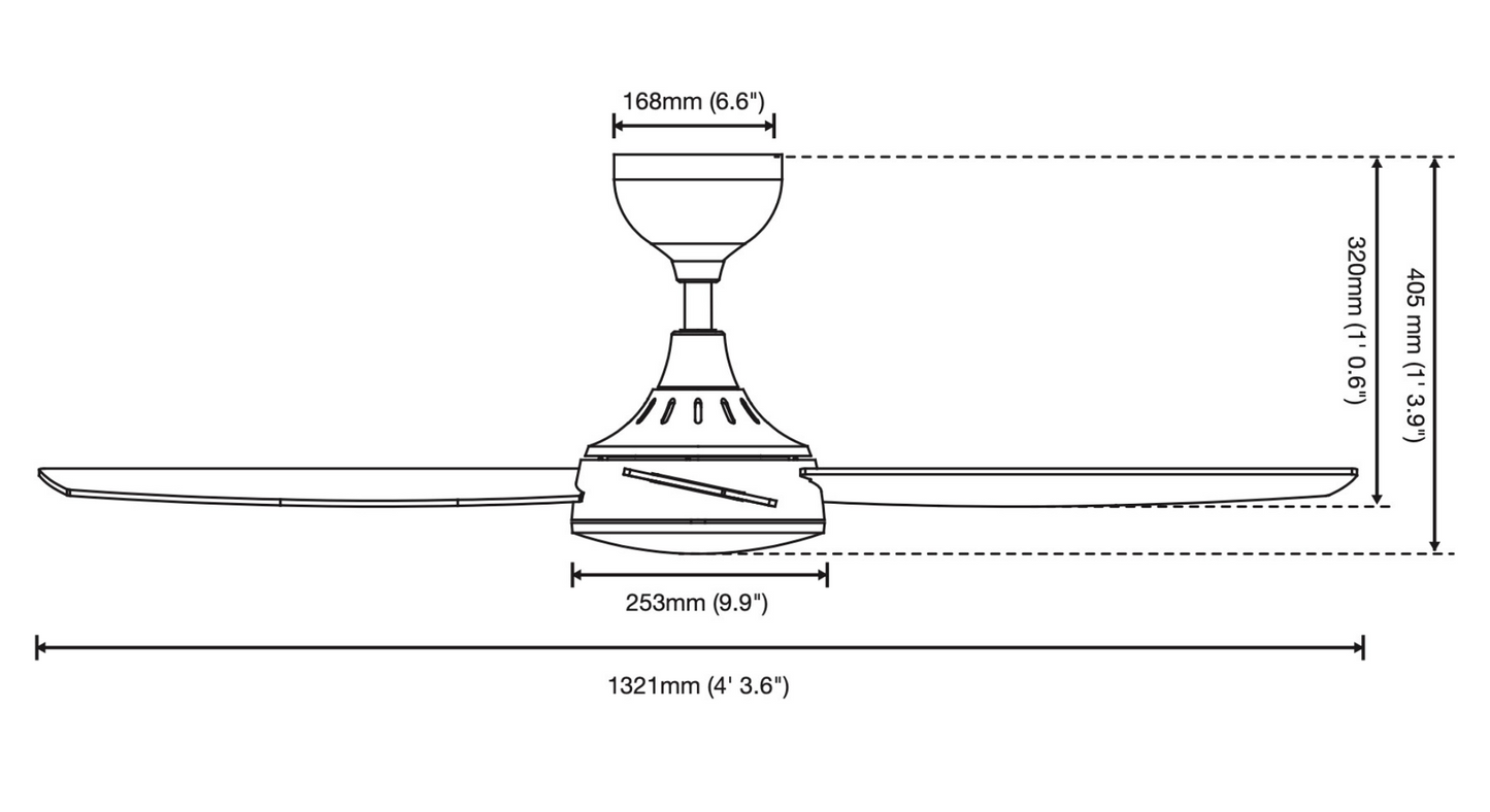 DC Acer Matt White - Ceiling Fan